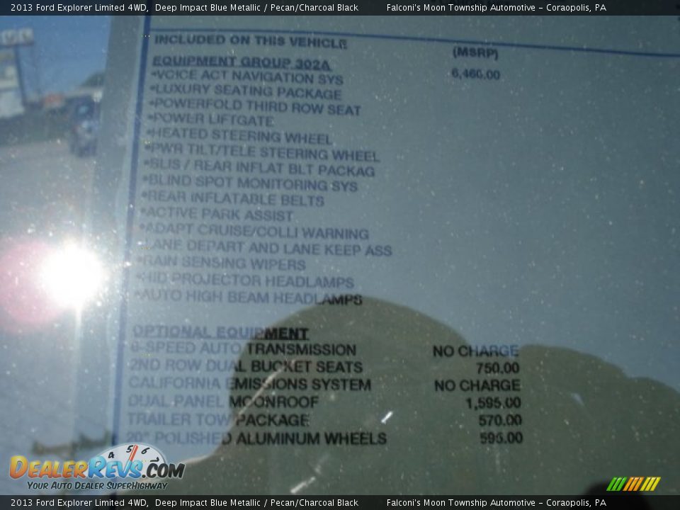 2013 Ford Explorer Limited 4WD Window Sticker Photo #20