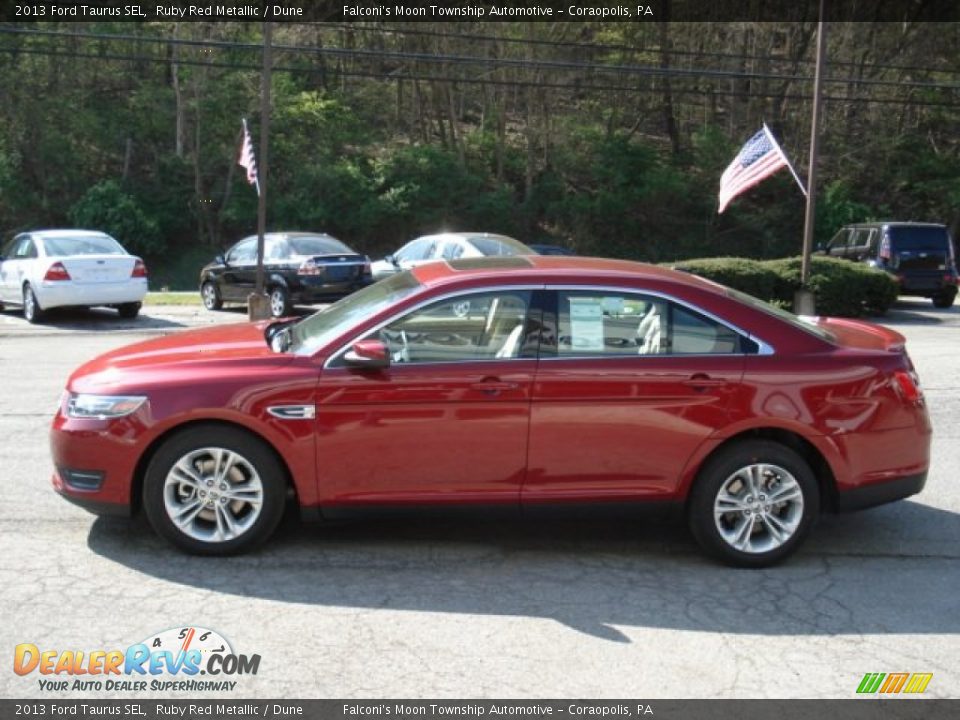 2013 Ford Taurus SEL Ruby Red Metallic / Dune Photo #5