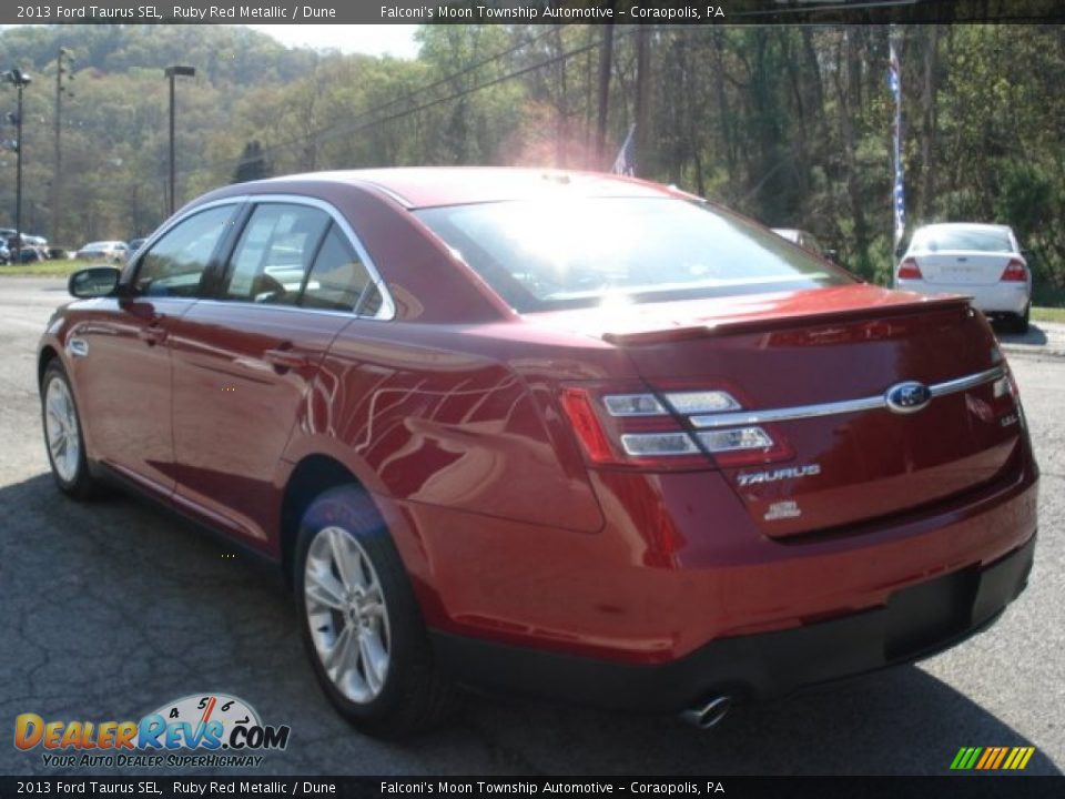2013 Ford Taurus SEL Ruby Red Metallic / Dune Photo #6