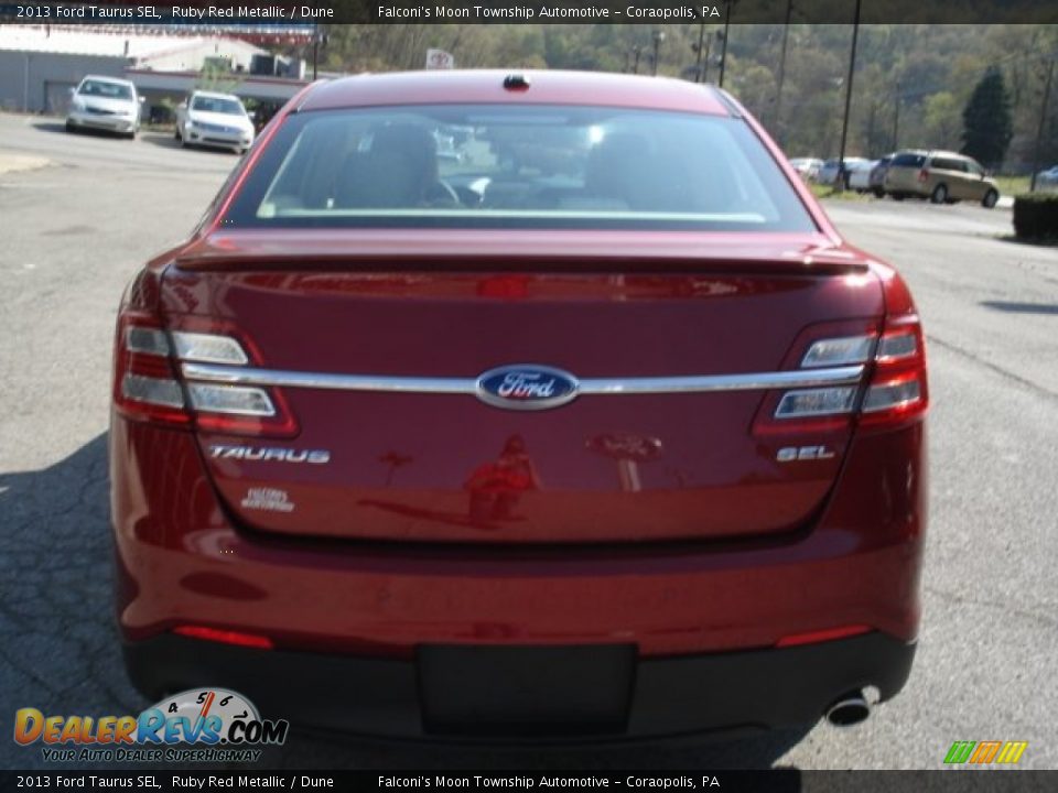 2013 Ford Taurus SEL Ruby Red Metallic / Dune Photo #7