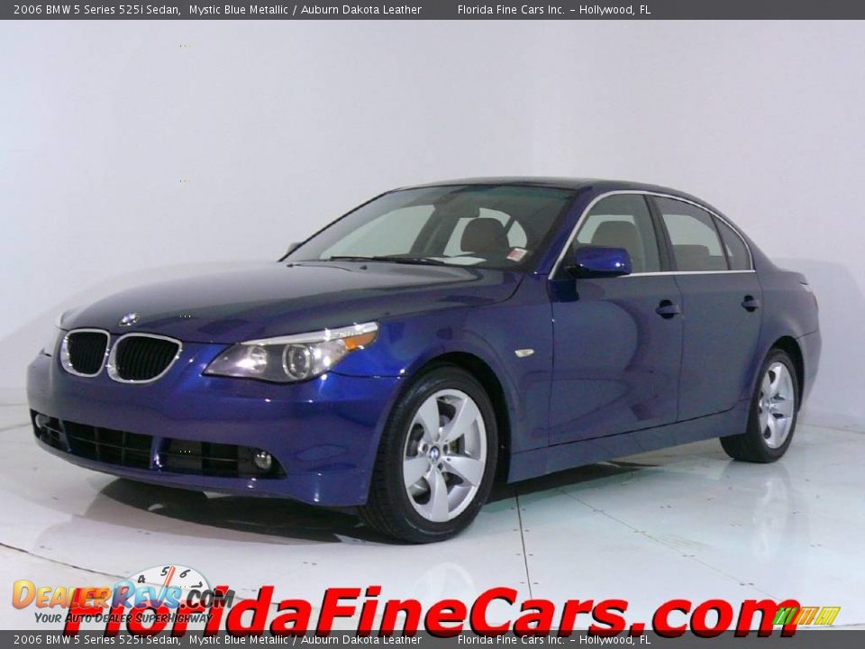 2006 BMW 5 Series 525i Sedan Mystic Blue Metallic / Auburn Dakota Leather Photo #1