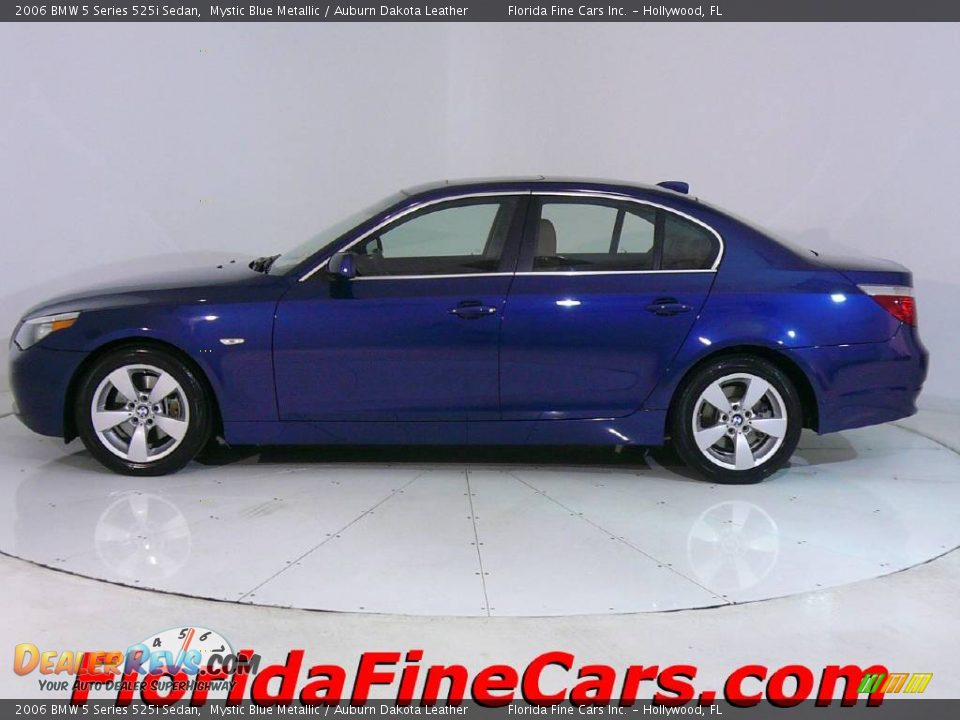 2006 BMW 5 Series 525i Sedan Mystic Blue Metallic / Auburn Dakota Leather Photo #3