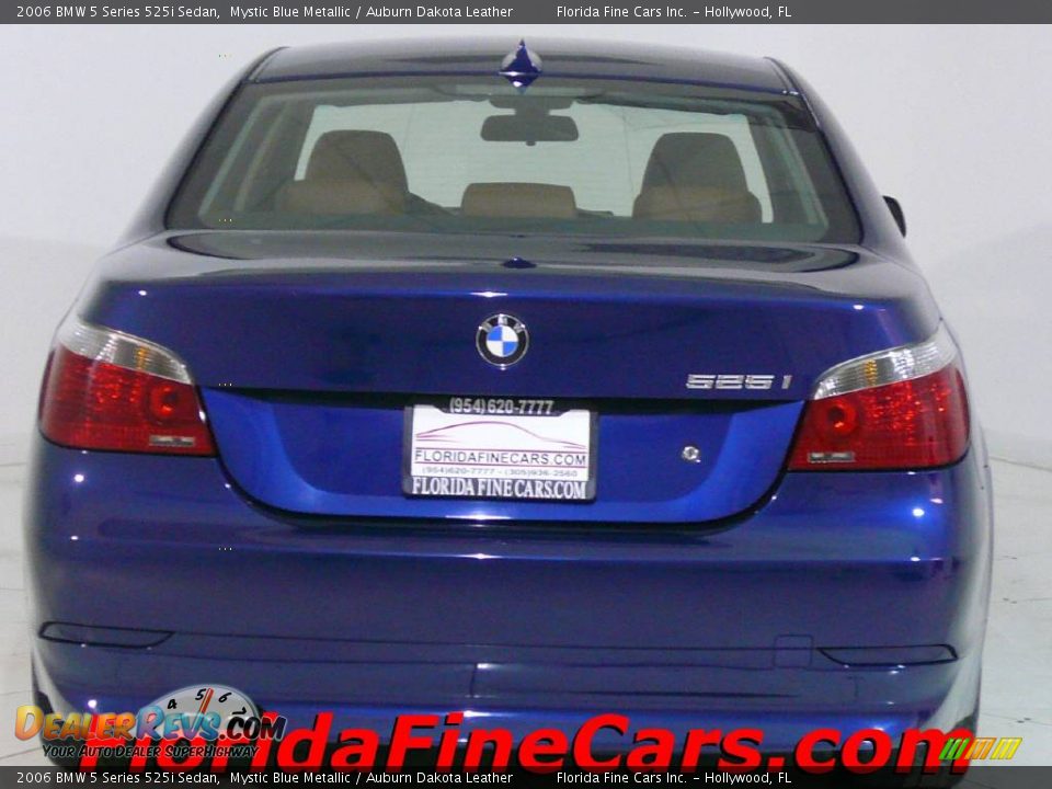 2006 BMW 5 Series 525i Sedan Mystic Blue Metallic / Auburn Dakota Leather Photo #6