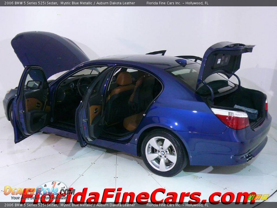 2006 BMW 5 Series 525i Sedan Mystic Blue Metallic / Auburn Dakota Leather Photo #8