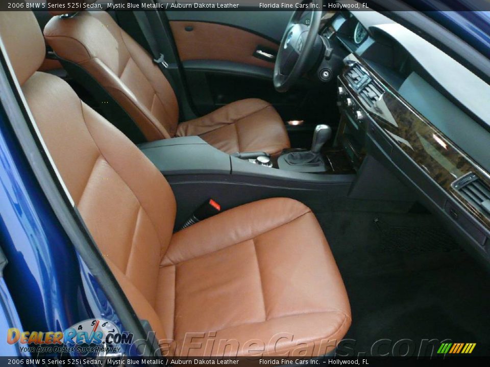 2006 BMW 5 Series 525i Sedan Mystic Blue Metallic / Auburn Dakota Leather Photo #13