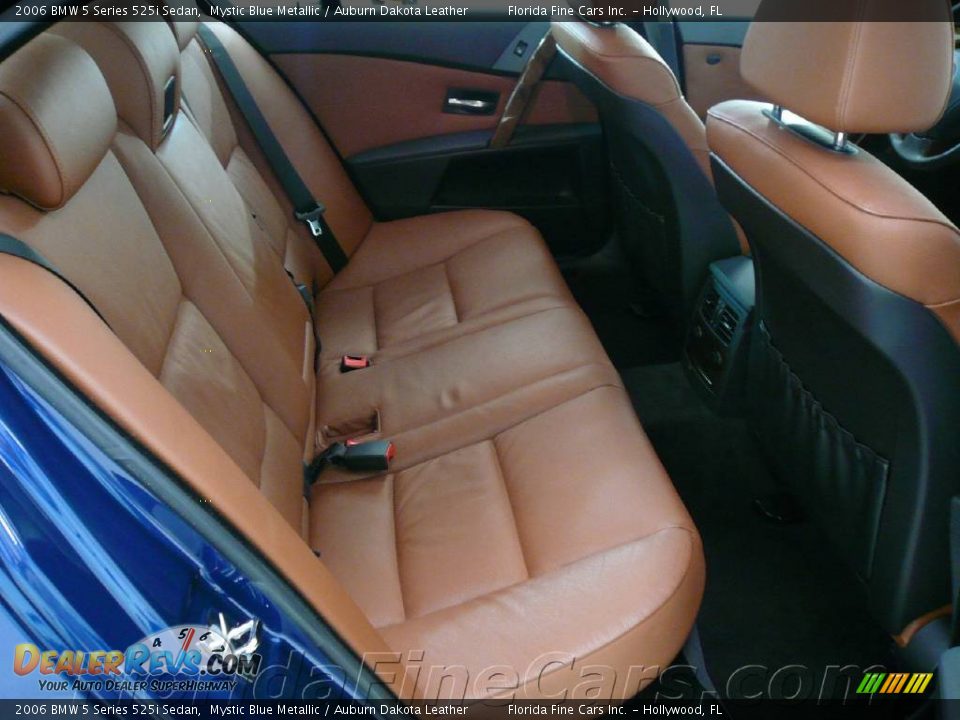 2006 BMW 5 Series 525i Sedan Mystic Blue Metallic / Auburn Dakota Leather Photo #14