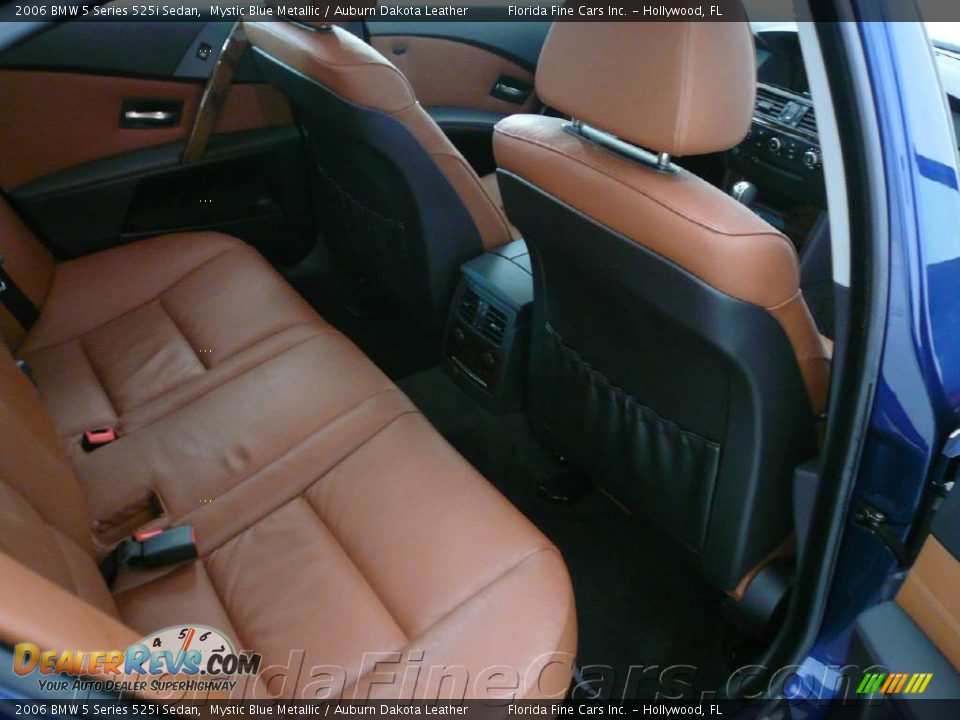 2006 BMW 5 Series 525i Sedan Mystic Blue Metallic / Auburn Dakota Leather Photo #15