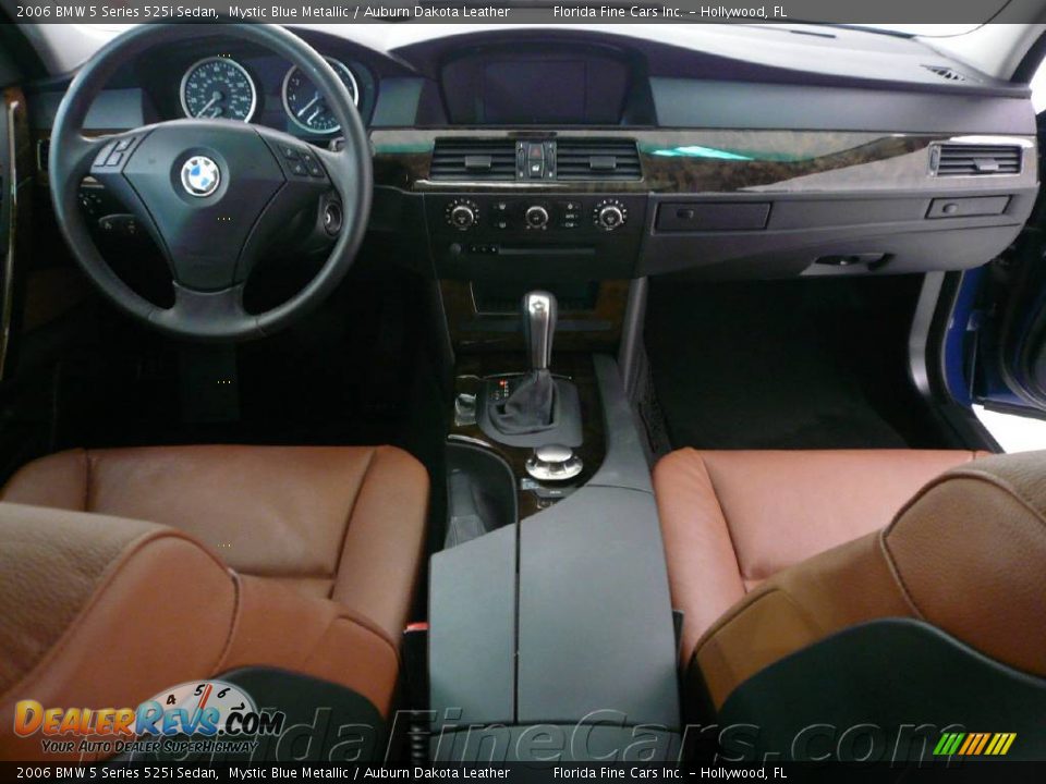 2006 BMW 5 Series 525i Sedan Mystic Blue Metallic / Auburn Dakota Leather Photo #16