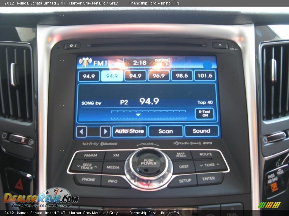 2012 Hyundai Sonata Limited 2.0T Harbor Gray Metallic / Gray Photo #24