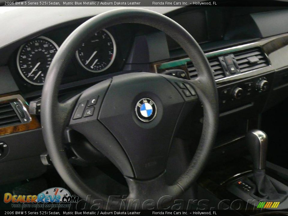 2006 BMW 5 Series 525i Sedan Mystic Blue Metallic / Auburn Dakota Leather Photo #17