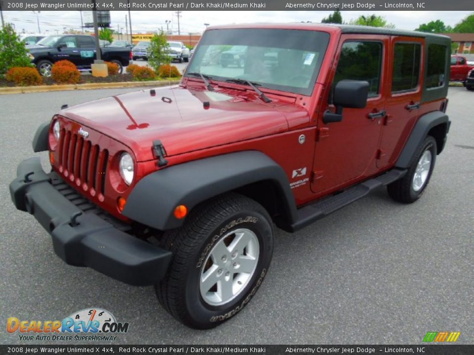 2008 Jeep Wrangler Unlimited X 4x4 Red Rock Crystal Pearl / Dark Khaki/Medium Khaki Photo #1