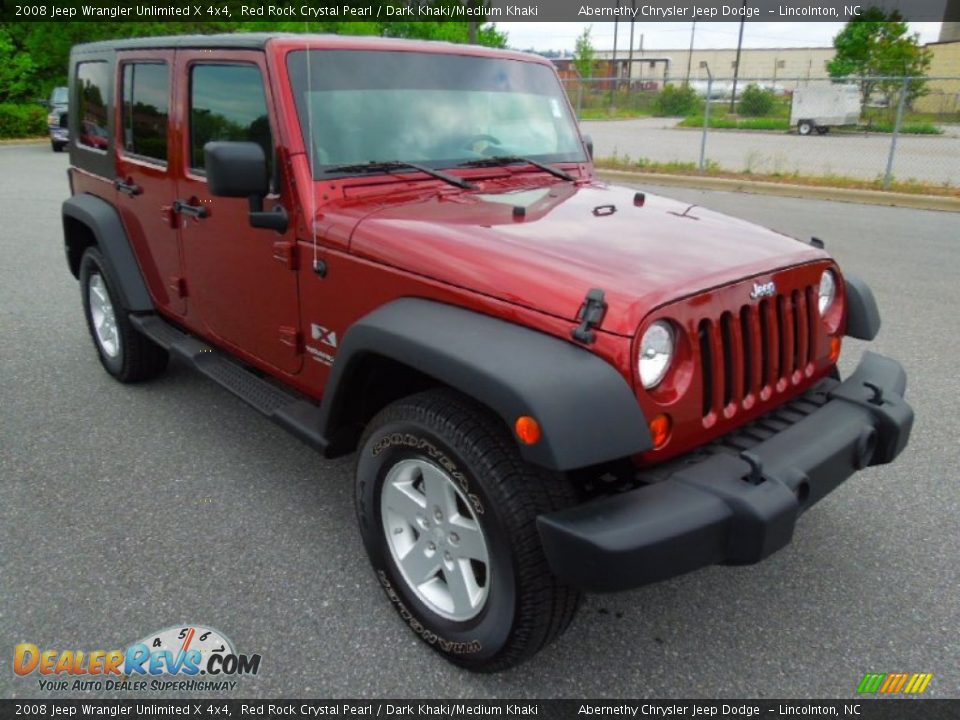 2008 Jeep Wrangler Unlimited X 4x4 Red Rock Crystal Pearl / Dark Khaki/Medium Khaki Photo #2
