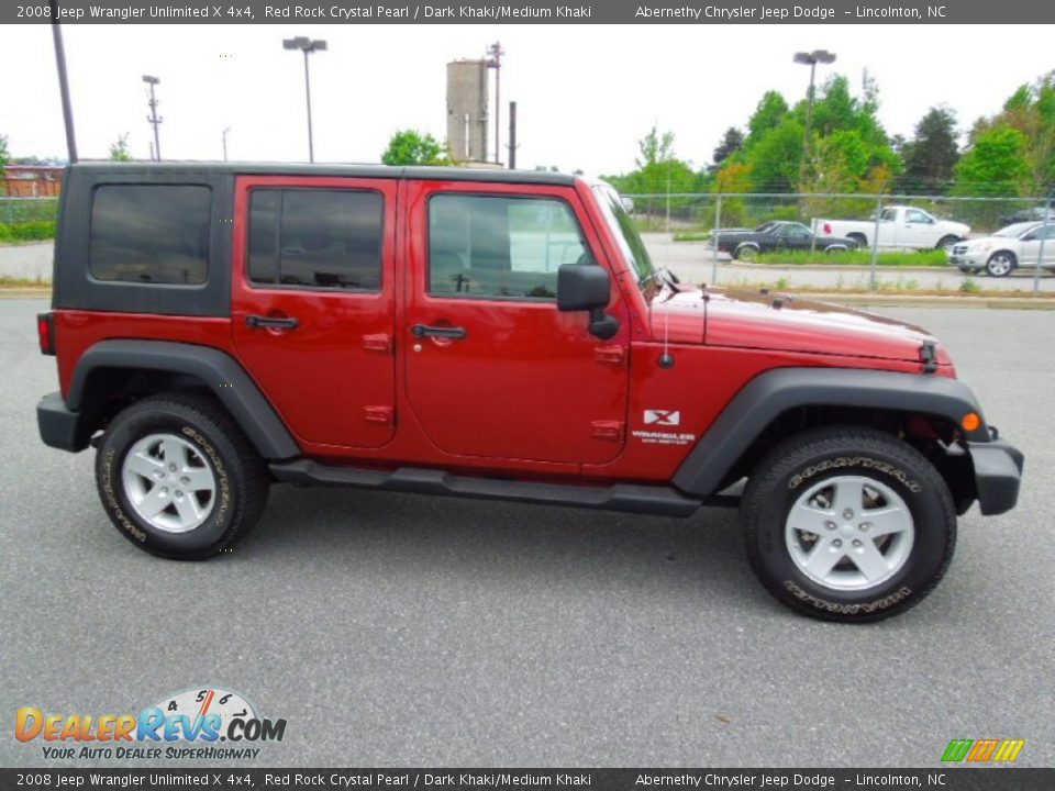 2008 Jeep Wrangler Unlimited X 4x4 Red Rock Crystal Pearl / Dark Khaki/Medium Khaki Photo #3