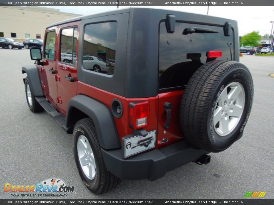 2008 Jeep Wrangler Unlimited X 4x4 Red Rock Crystal Pearl / Dark Khaki/Medium Khaki Photo #5