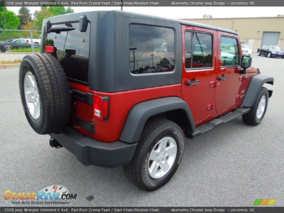 2008 Jeep Wrangler Unlimited X 4x4 Red Rock Crystal Pearl / Dark Khaki/Medium Khaki Photo #6