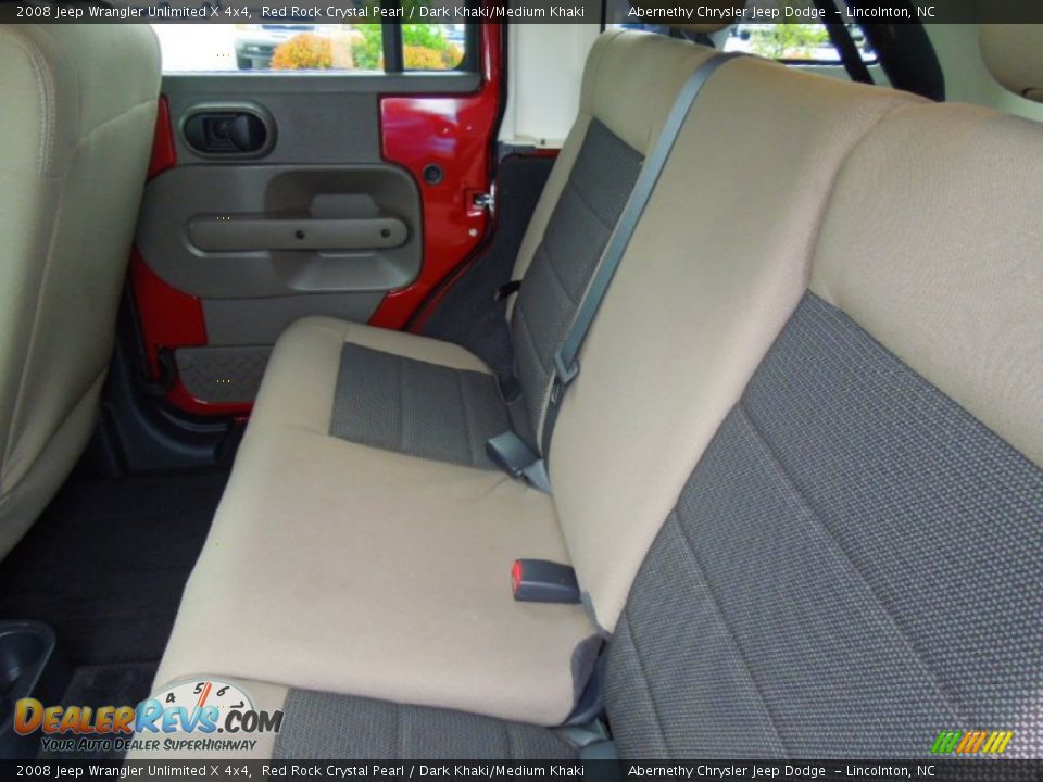 2008 Jeep Wrangler Unlimited X 4x4 Red Rock Crystal Pearl / Dark Khaki/Medium Khaki Photo #16