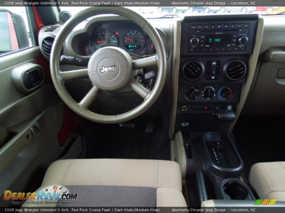 2008 Jeep Wrangler Unlimited X 4x4 Red Rock Crystal Pearl / Dark Khaki/Medium Khaki Photo #17