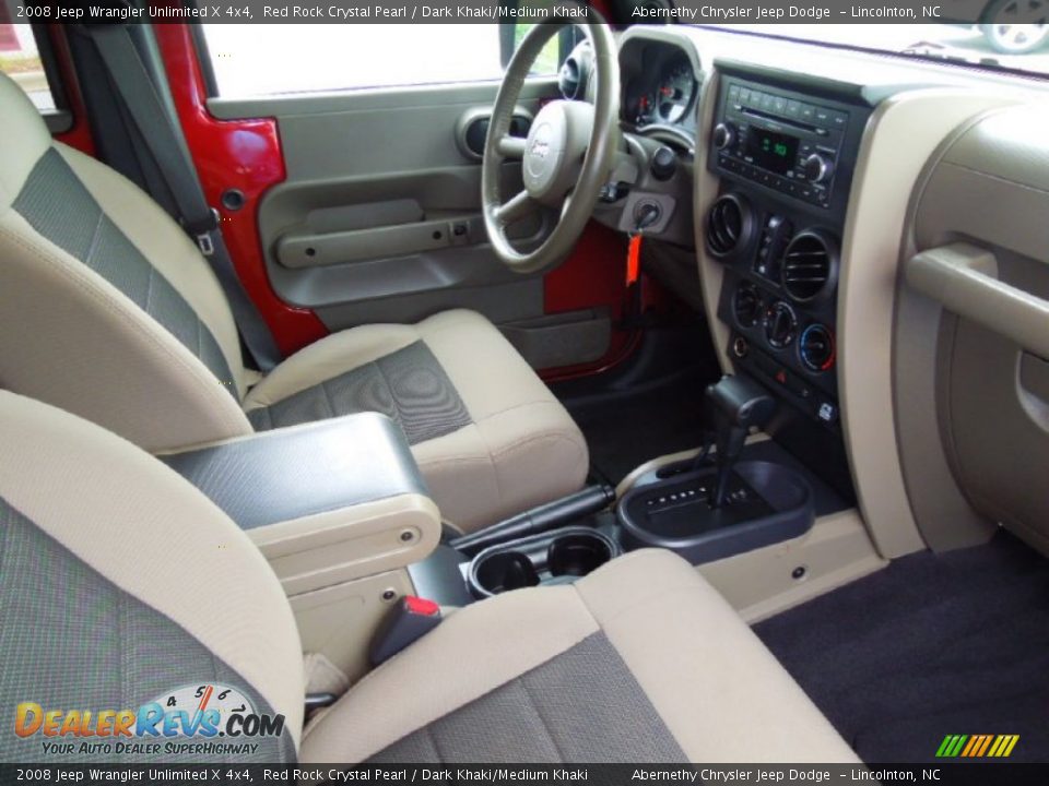 2008 Jeep Wrangler Unlimited X 4x4 Red Rock Crystal Pearl / Dark Khaki/Medium Khaki Photo #22