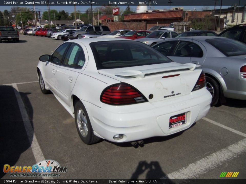 2004 Pontiac Grand Am SE Sedan Summit White / Dark Pewter Photo 3