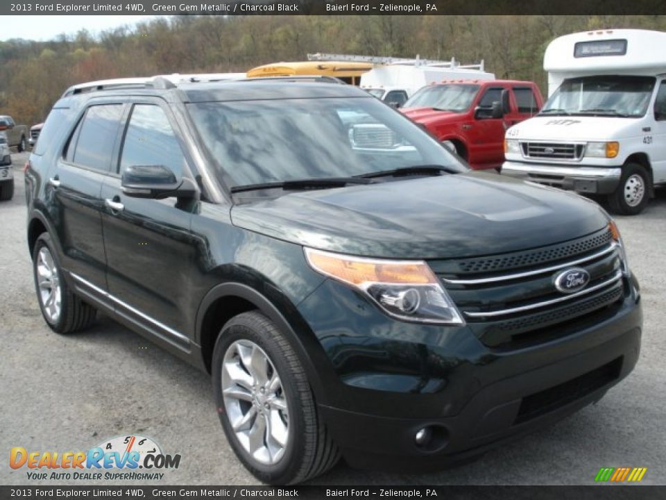 2013 Ford Explorer Limited 4WD Green Gem Metallic / Charcoal Black Photo #2