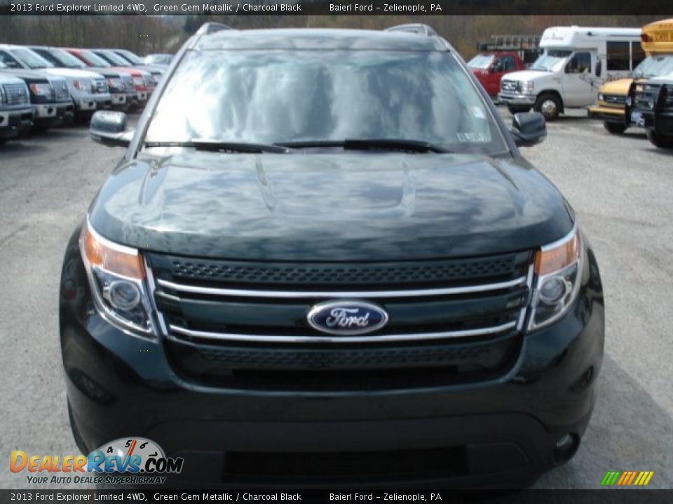 2013 Ford Explorer Limited 4WD Green Gem Metallic / Charcoal Black Photo #3