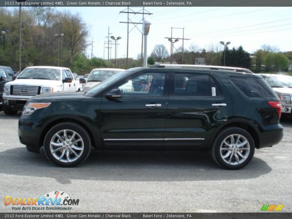 2013 Ford Explorer Limited 4WD Green Gem Metallic / Charcoal Black Photo #5
