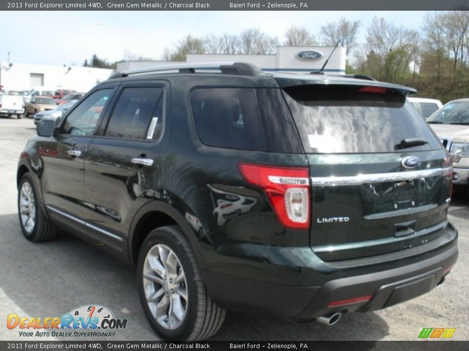 2013 Ford Explorer Limited 4WD Green Gem Metallic / Charcoal Black Photo #6