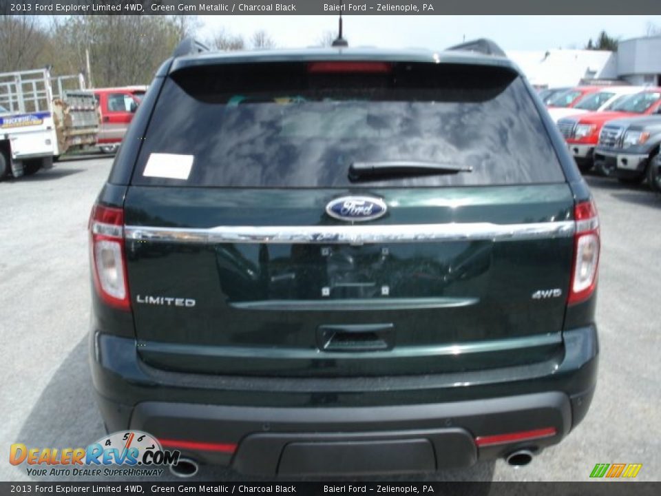 2013 Ford Explorer Limited 4WD Green Gem Metallic / Charcoal Black Photo #7