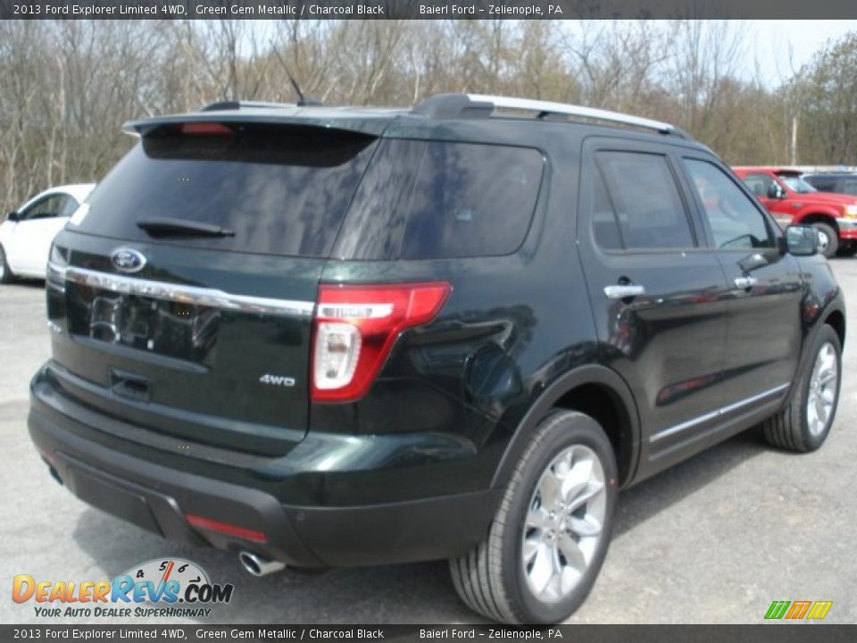2013 Ford Explorer Limited 4WD Green Gem Metallic / Charcoal Black Photo #8