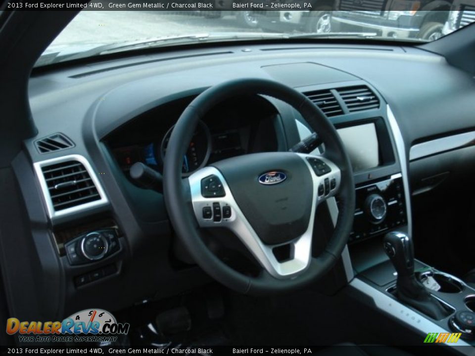 2013 Ford Explorer Limited 4WD Green Gem Metallic / Charcoal Black Photo #10