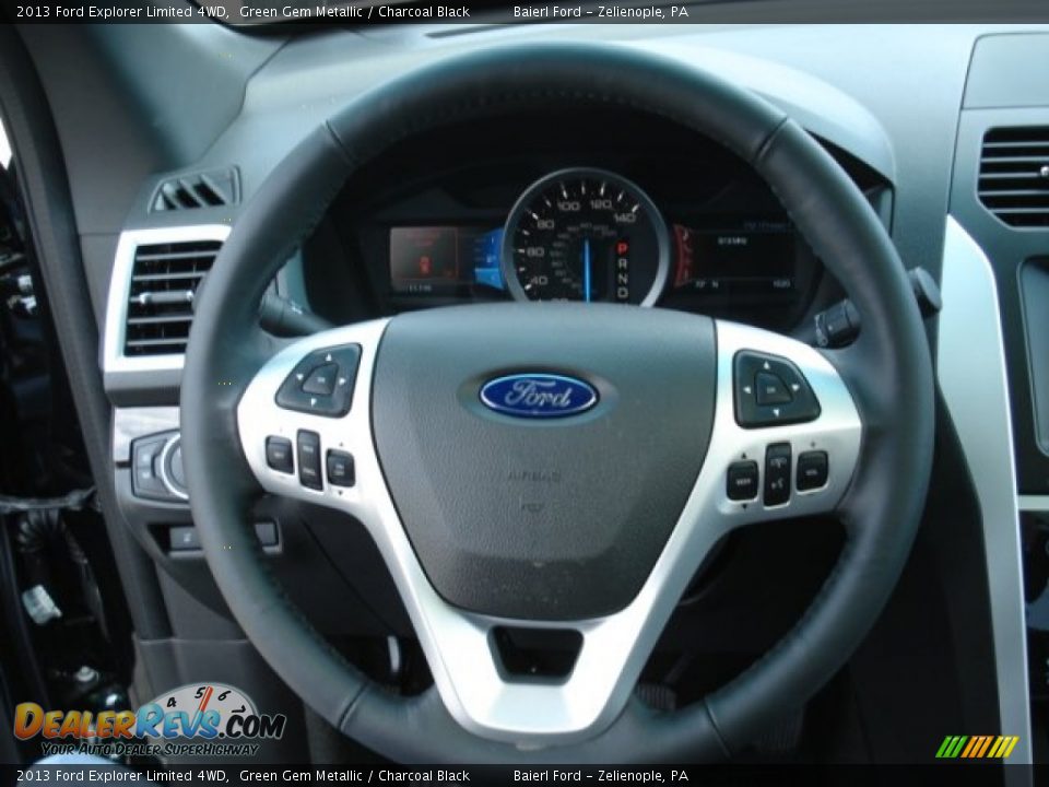 2013 Ford Explorer Limited 4WD Green Gem Metallic / Charcoal Black Photo #18