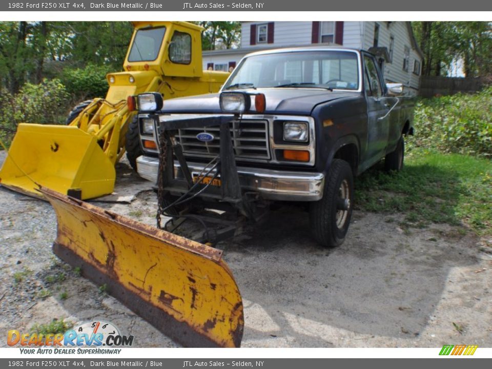 1982 Ford F250 XLT 4x4 Dark Blue Metallic / Blue Photo #1