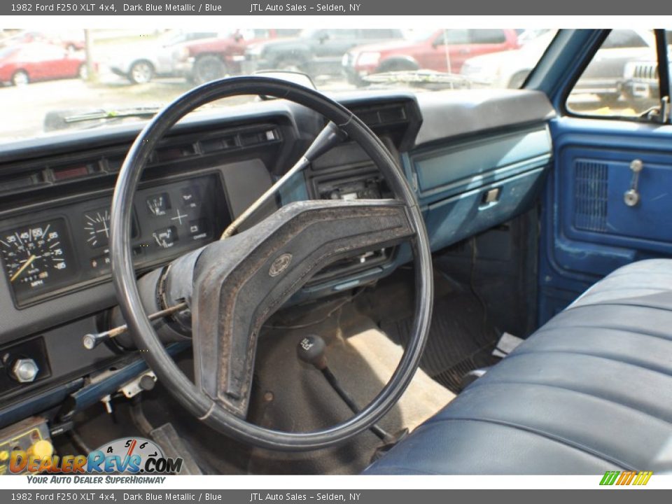 1982 Ford F250 XLT 4x4 Dark Blue Metallic / Blue Photo #13