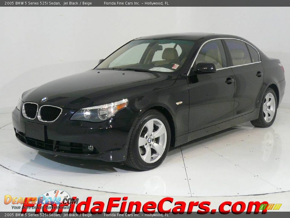 2005 BMW 5 Series 525i Sedan Jet Black / Beige Photo #1