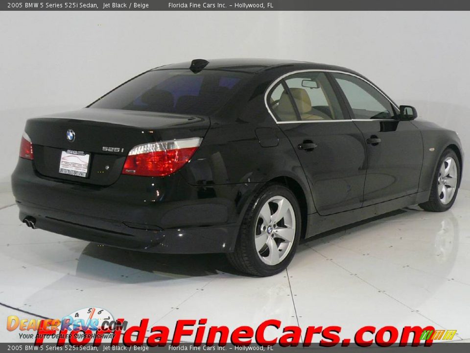 2005 BMW 5 Series 525i Sedan Jet Black / Beige Photo #2
