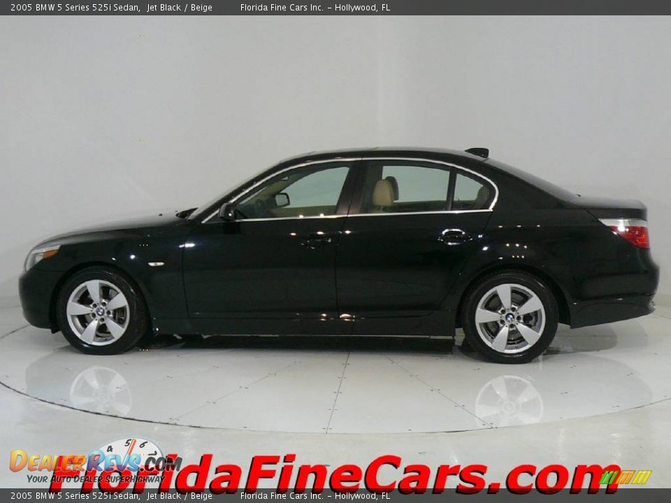 2005 BMW 5 Series 525i Sedan Jet Black / Beige Photo #3
