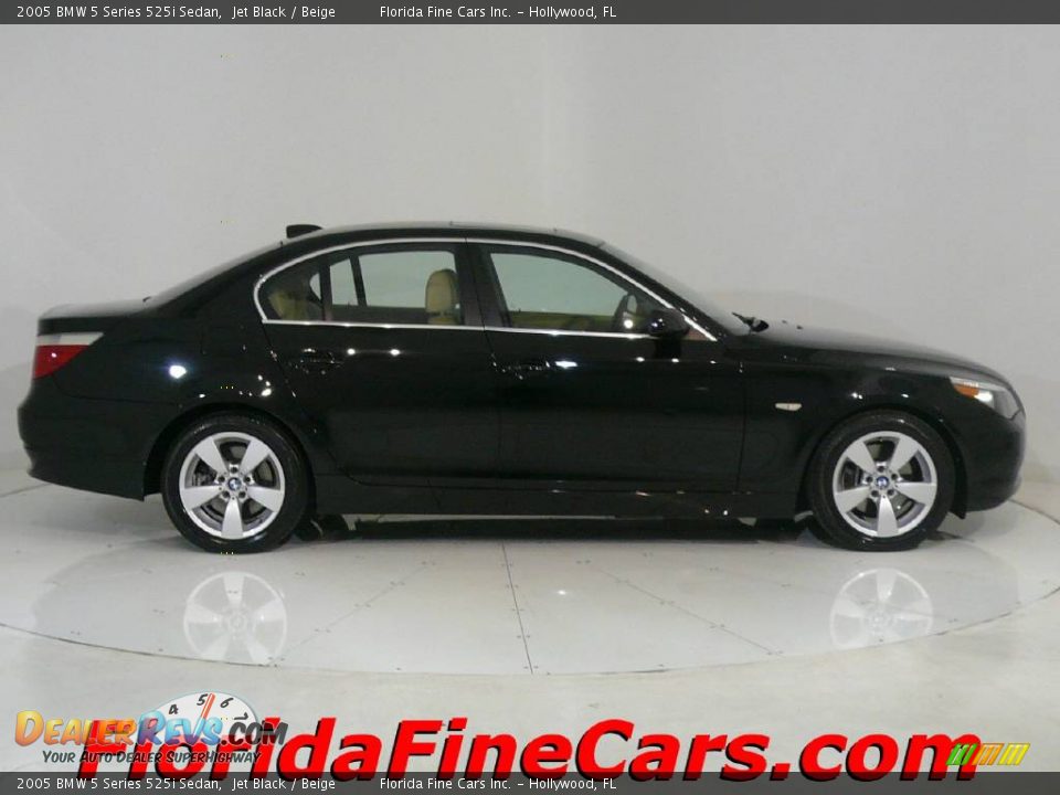 2005 BMW 5 Series 525i Sedan Jet Black / Beige Photo #4