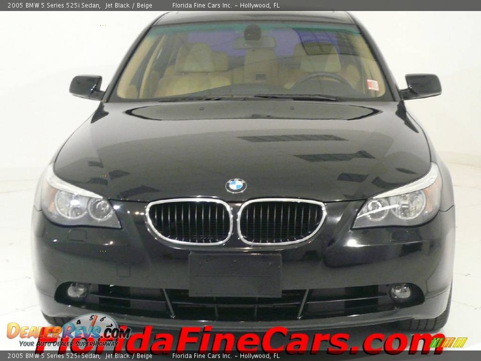 2005 BMW 5 Series 525i Sedan Jet Black / Beige Photo #5