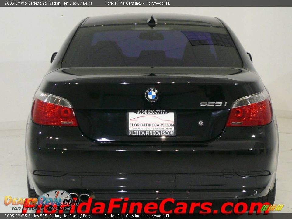 2005 BMW 5 Series 525i Sedan Jet Black / Beige Photo #6
