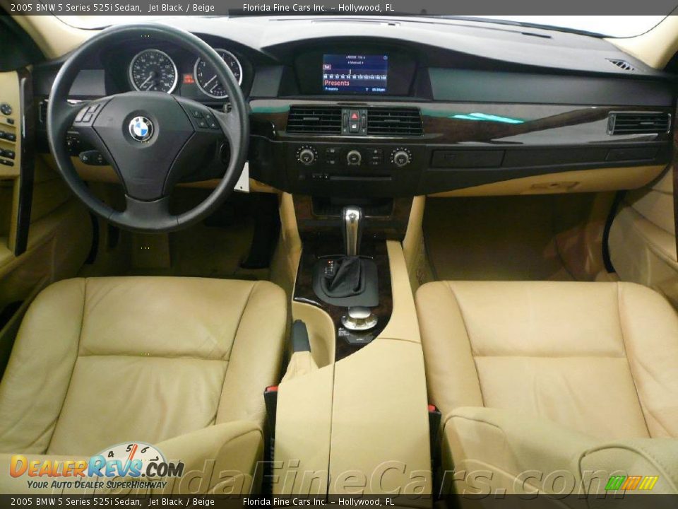 2005 BMW 5 Series 525i Sedan Jet Black / Beige Photo #15