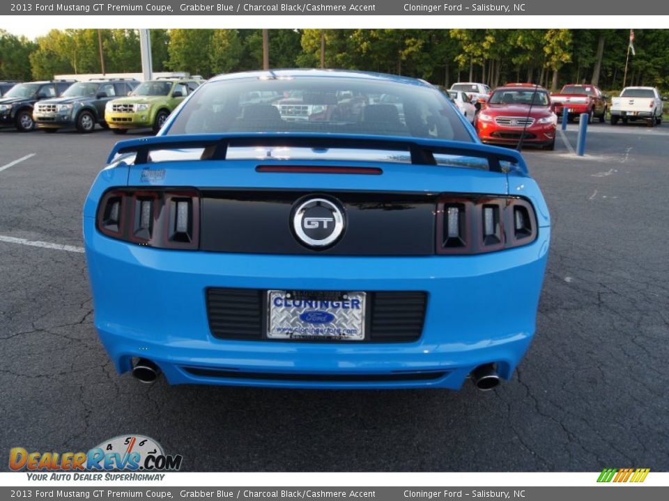 2013 Ford Mustang GT Premium Coupe Grabber Blue / Charcoal Black/Cashmere Accent Photo #4