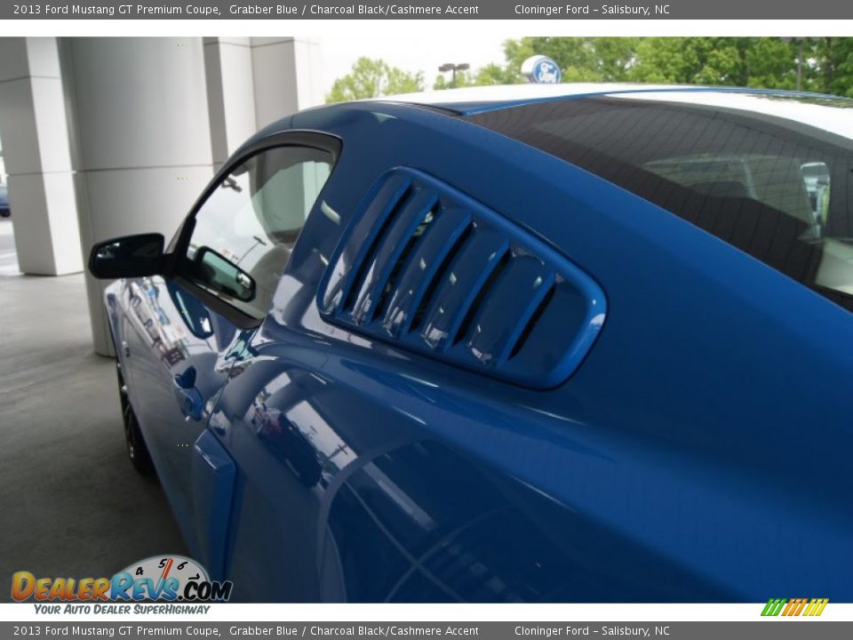 2013 Ford Mustang GT Premium Coupe Grabber Blue / Charcoal Black/Cashmere Accent Photo #34