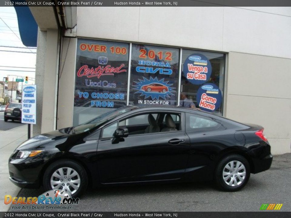 2012 Honda Civic LX Coupe Crystal Black Pearl / Gray Photo #3