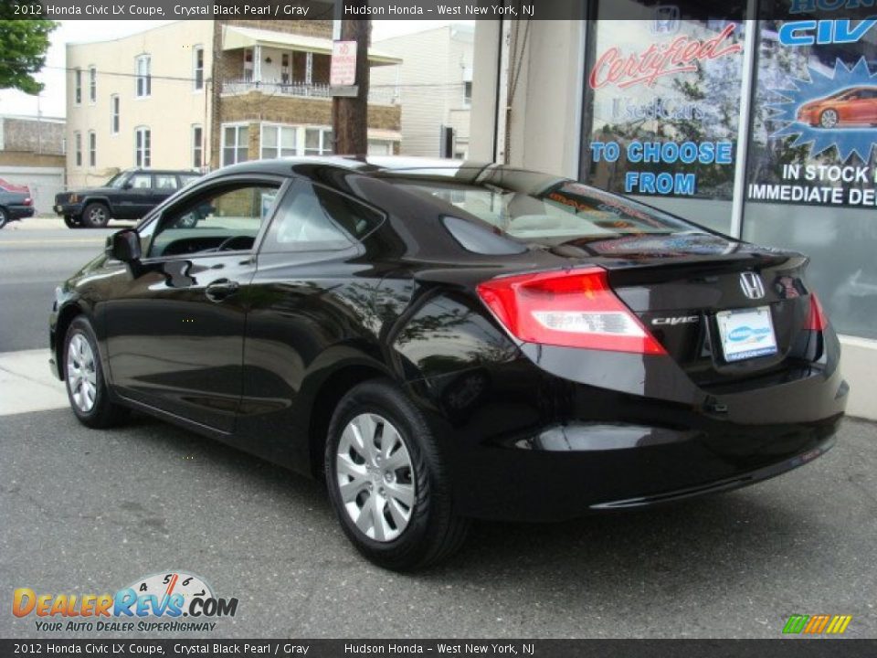 2012 Honda Civic LX Coupe Crystal Black Pearl / Gray Photo #4