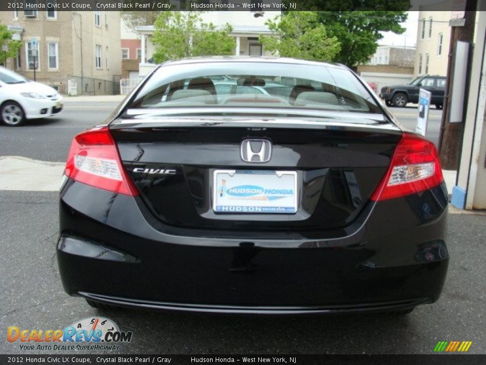 2012 Honda Civic LX Coupe Crystal Black Pearl / Gray Photo #5