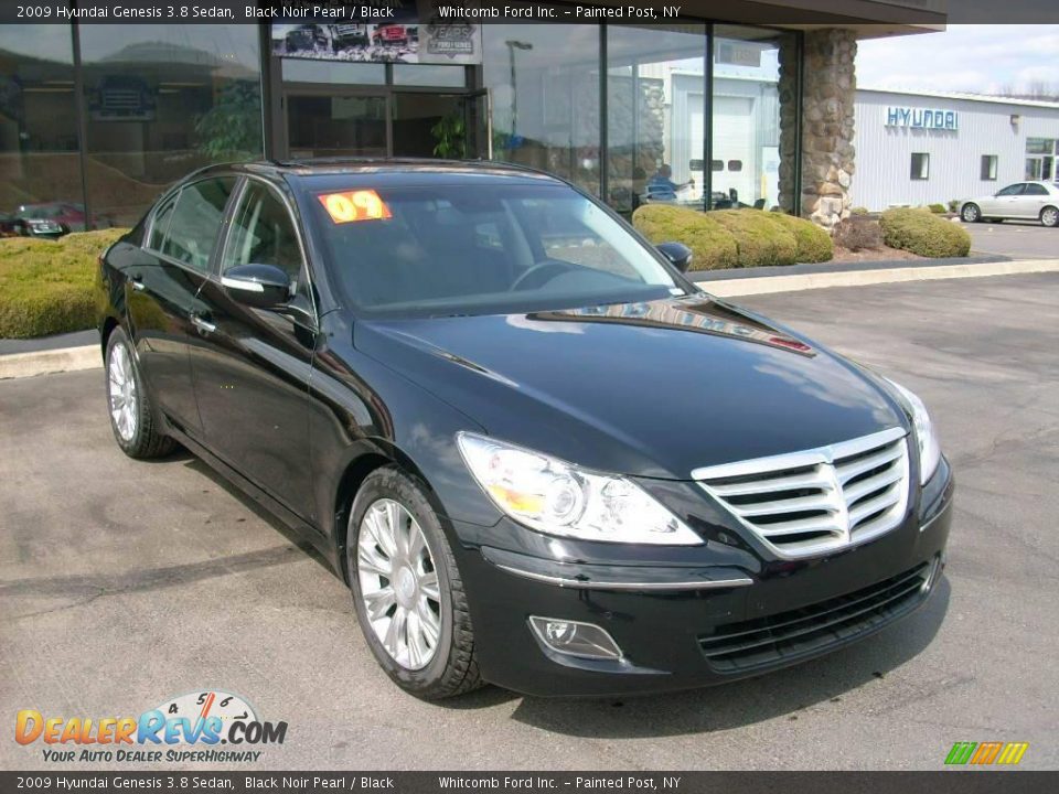 2009 Hyundai Genesis 3.8 Sedan Black Noir Pearl / Black Photo #2