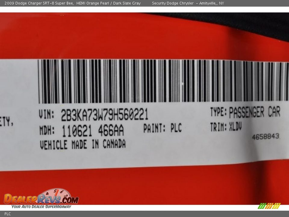 Dodge Color Code PLC HEMI Orange Pearl