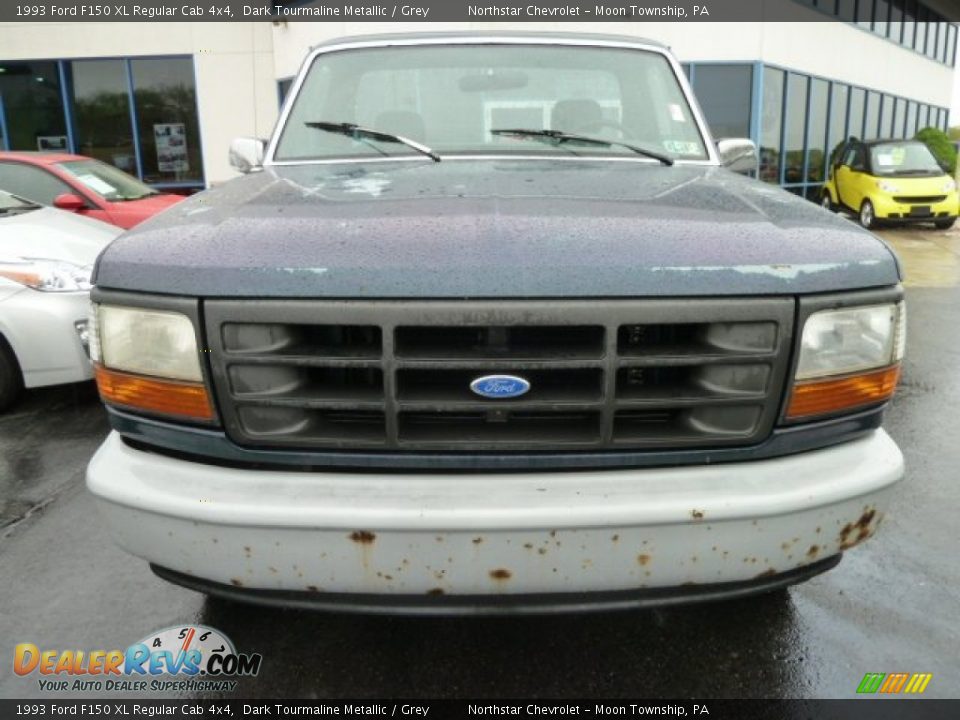 1993 Ford F150 XL Regular Cab 4x4 Dark Tourmaline Metallic / Grey Photo #6