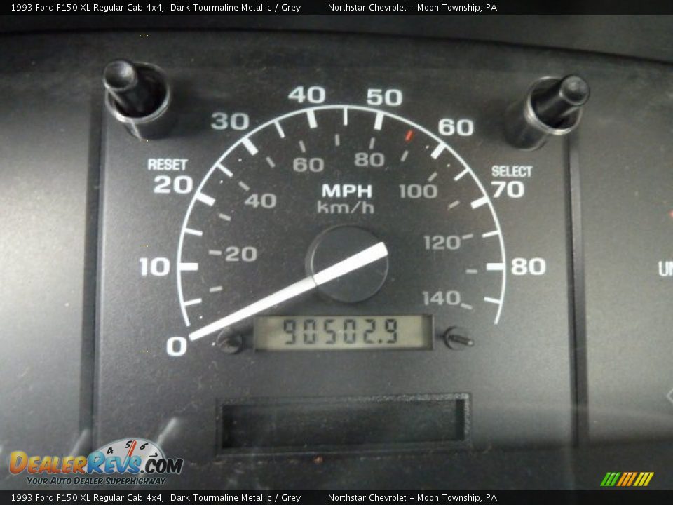 1993 Ford F150 XL Regular Cab 4x4 Dark Tourmaline Metallic / Grey Photo #14