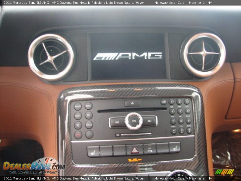 2011 Mercedes-Benz SLS AMG AMG Daytona Blue Metallic / designo Light Brown Natural Woven Photo #13